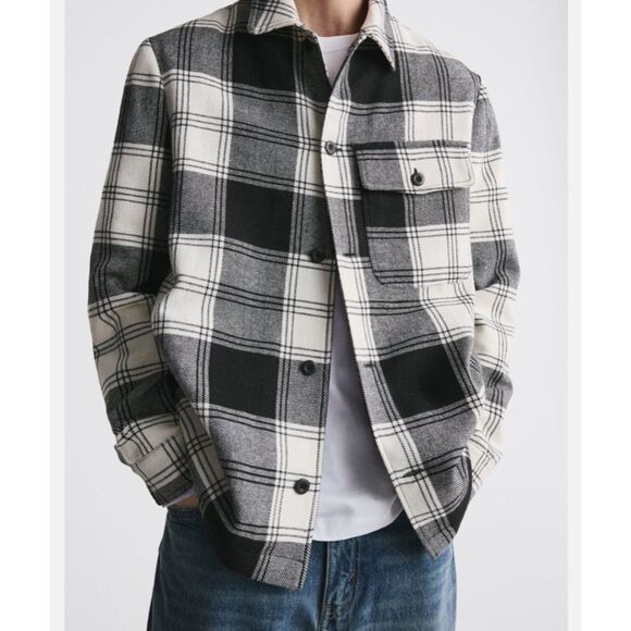 Zara Plaid Overshirt Button Down Outerwear Jacket - Picture 3 of 7